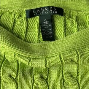 Lauren Ralph Lauren Lime Cable Knit Sweater
